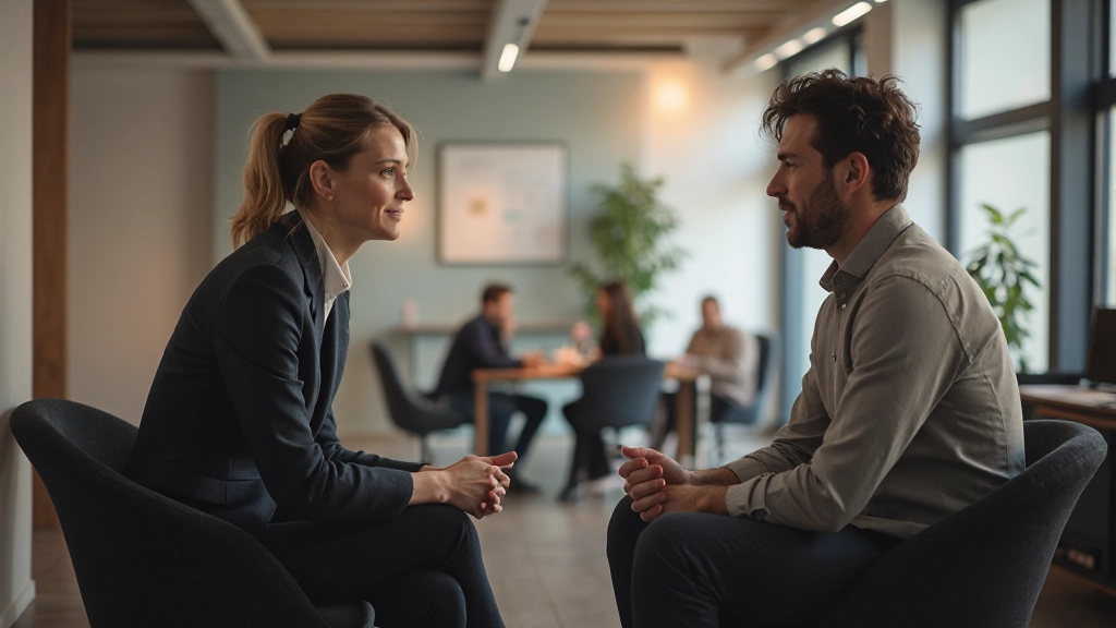 Professionele coach voert één-op-één trainingssessie uit met aandachtige deelnemer