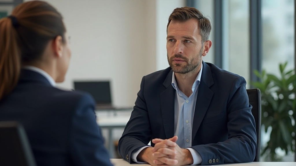 Man luistert aandachtig naar collega tijdens werkoverleg